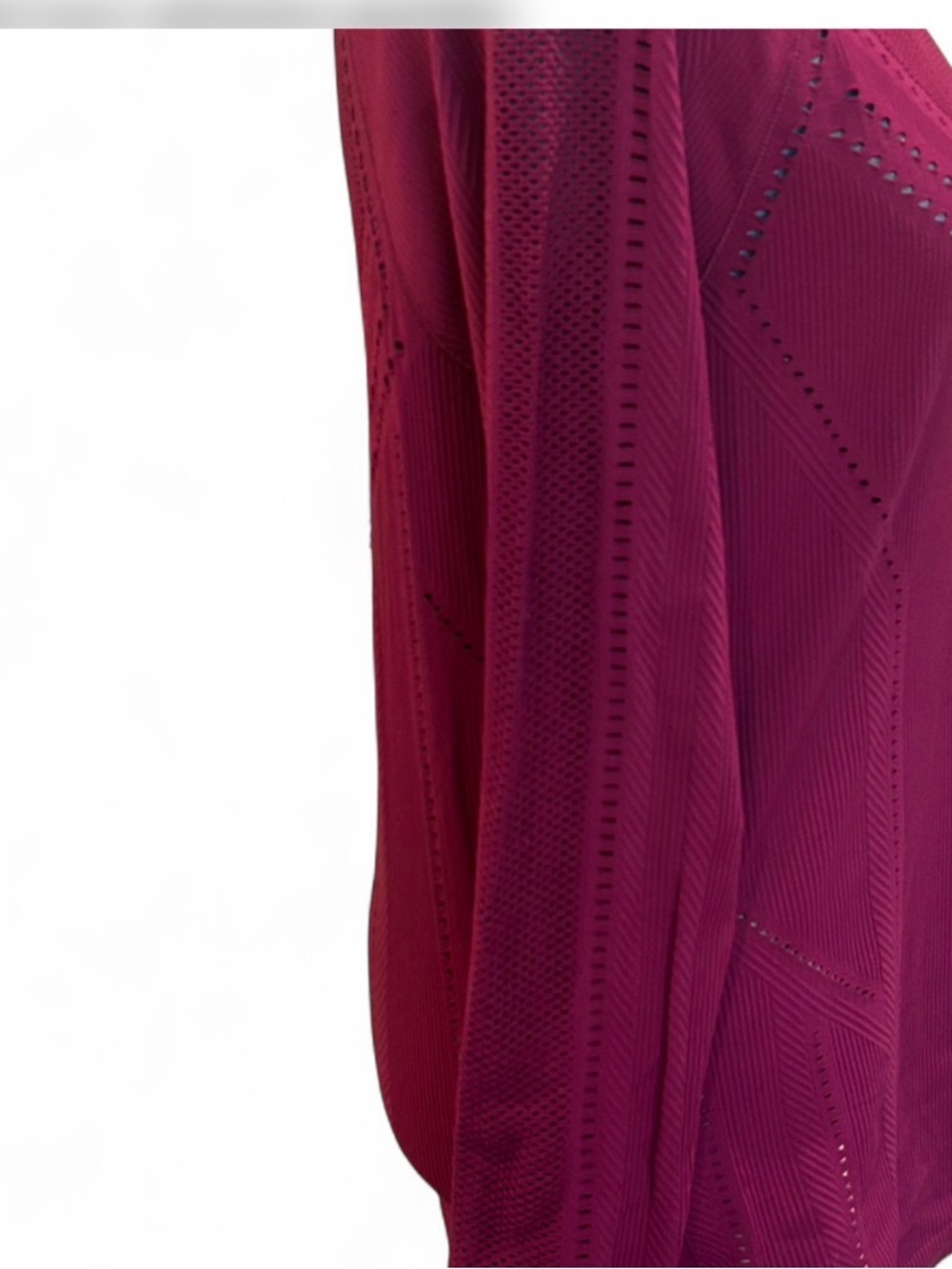 Athleta Raspberry Perforated Athletic Pullover - Picture 3 of 6